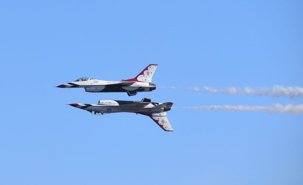 Two Thunderbirds in the sky