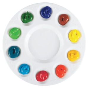 Artist Palette with many colors of paint