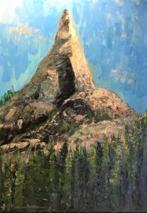 Palette knife mountain painting