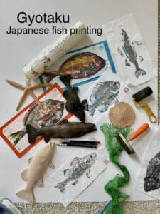 Materials in making Japanese Fish Prints