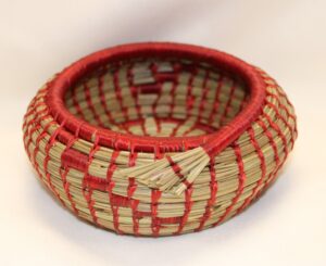 Red an beige basket created by Carolie Jensen