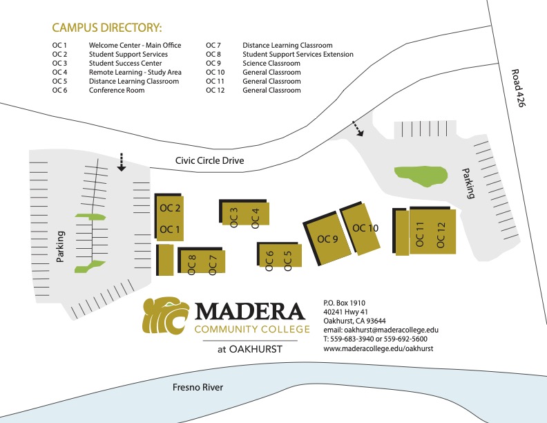 Map of Oakhurst Community College