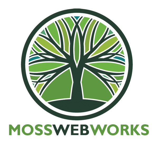 Moss Web Works logo with Tree