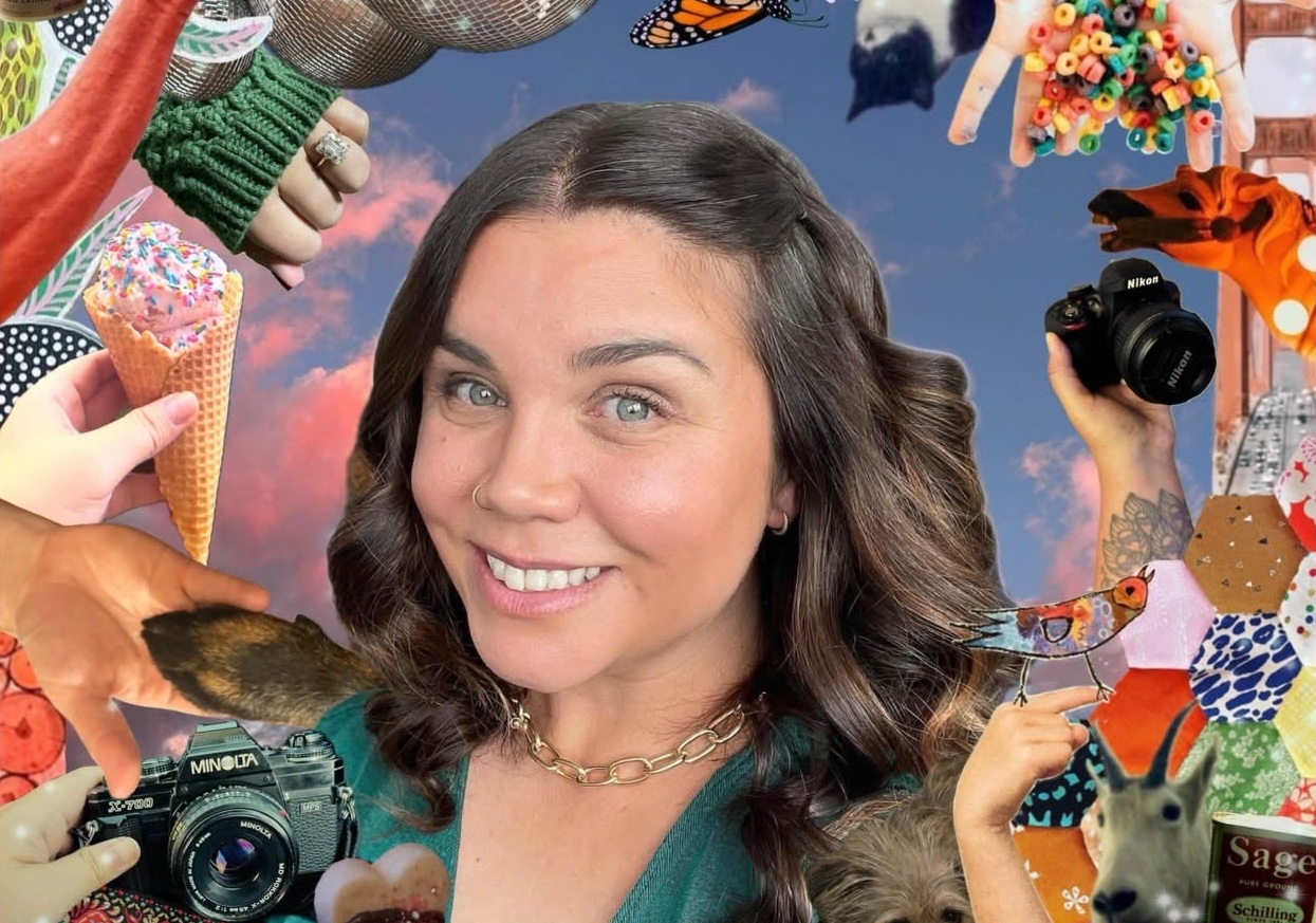 Courtney McDaniel surrounded by things she loved: camera, animals, icecream